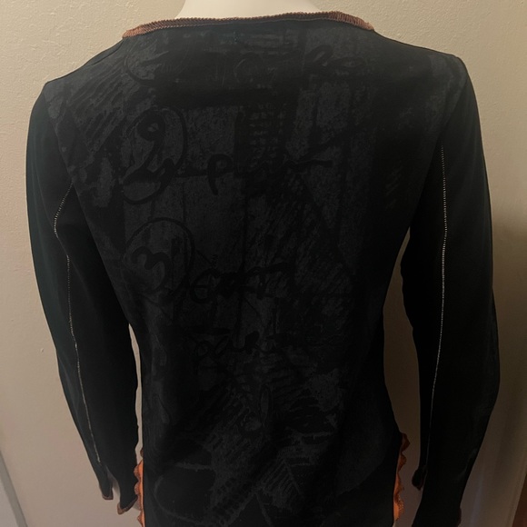 Cop.Copine Black and Orange Long Sleeve Top - Picture 7 of 10